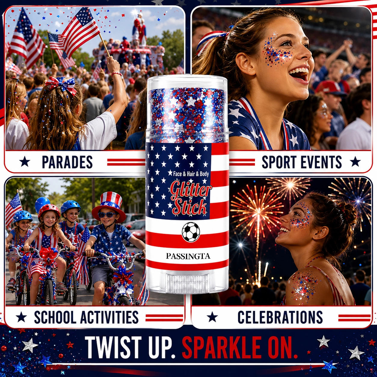 July 4th Glitter Stick